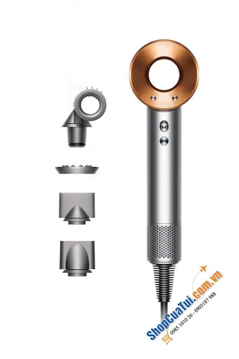 MÁY SẤY TÓC DYSON SUPERSONIC HD15 - NEW MODEL - gồm 01 thân máy sấy, 04 đầu sấy cải tiến và 01 hộp đựng