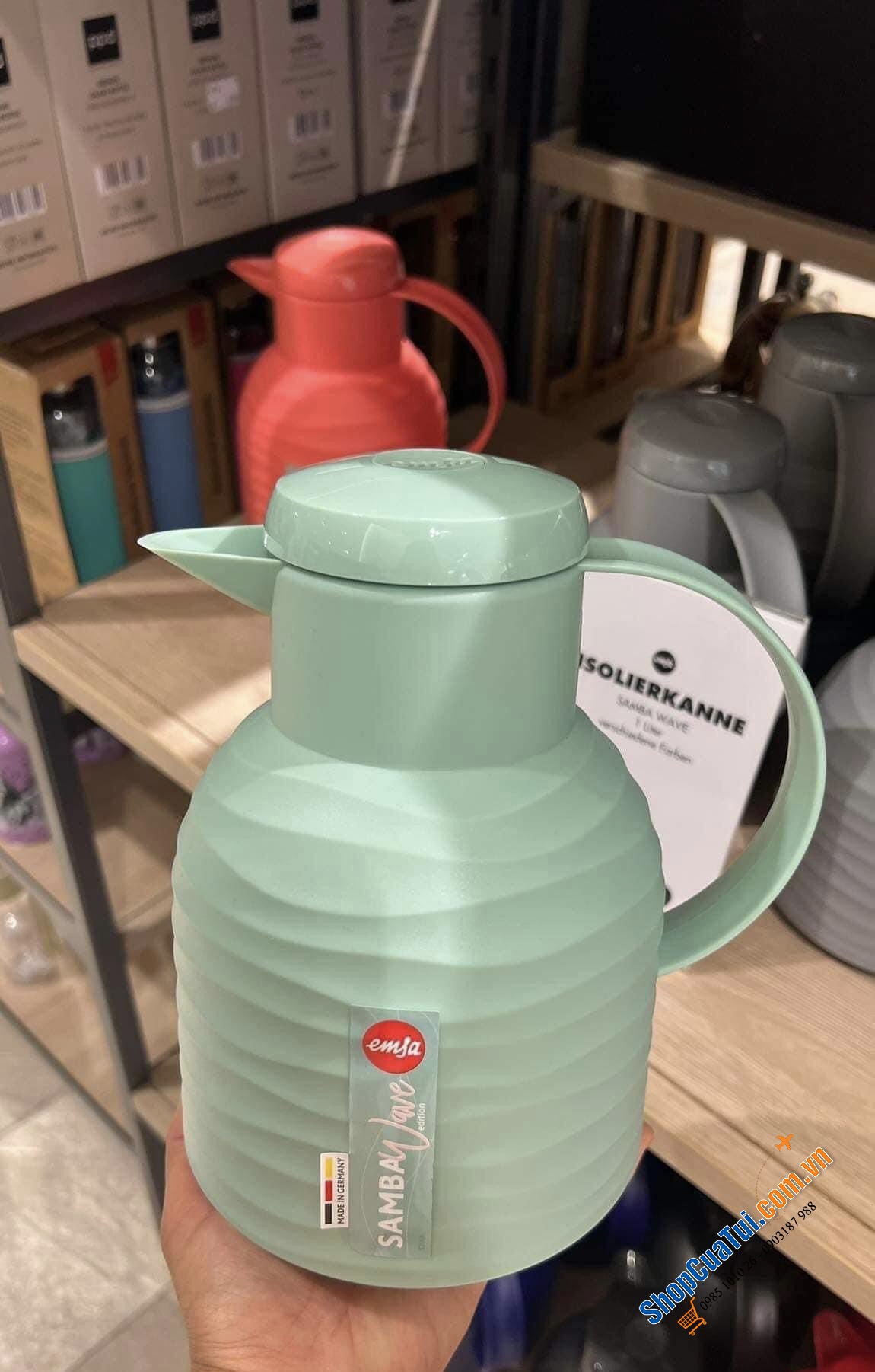 BÌNH GIỮ NHIỆT EMSA SAMBA WAVE 1L MADE IN GERMANY.