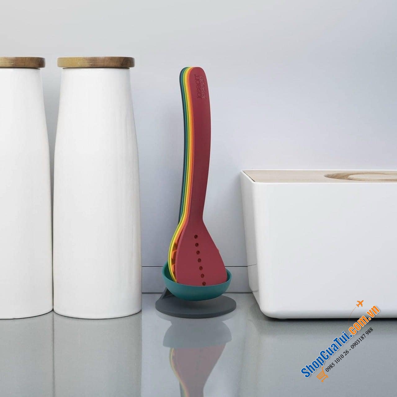 BỘ DỤNG CỤ NHÀ BẾP JOSEPH JOSEPH PLUS 10124 NAM CHÂM 5 MÓN - Màu cầu vồng siêu đẹp