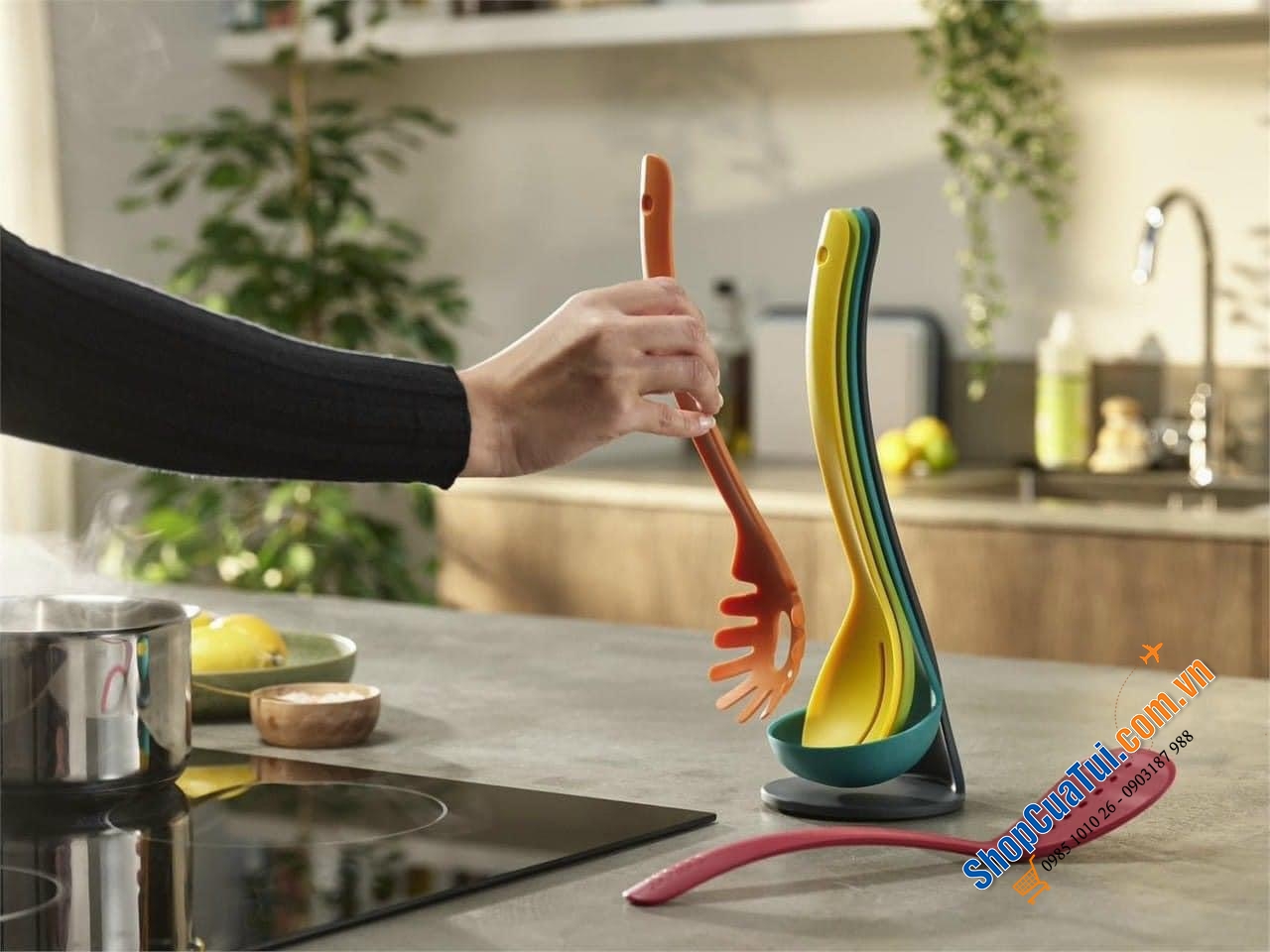 BỘ DỤNG CỤ NHÀ BẾP JOSEPH JOSEPH PLUS 10124 NAM CHÂM 5 MÓN - Màu cầu vồng siêu đẹp