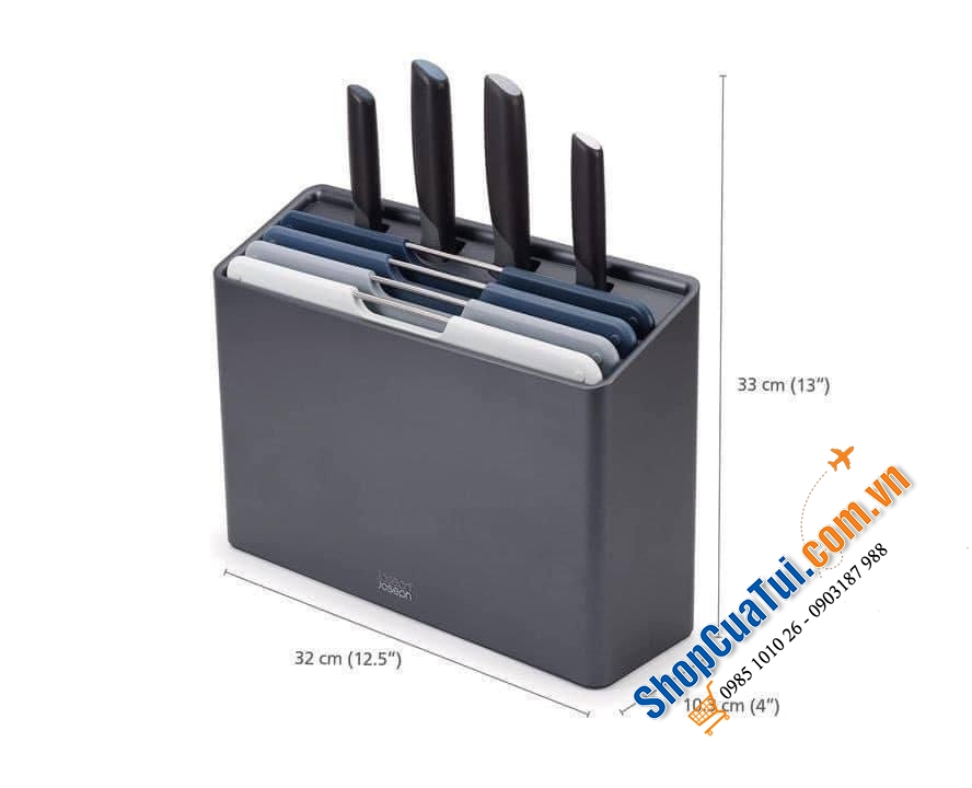 Bộ Dao Thớt 8 Món Joseph Joseph Folio Plus 60216 gồm 4 dao và 4 thớt SIZE LỚN