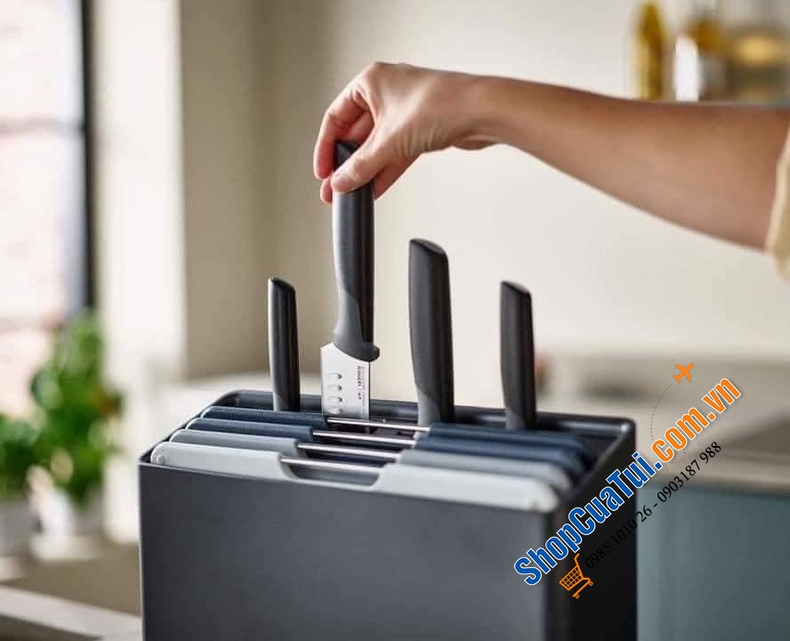 Bộ Dao Thớt 8 Món Joseph Joseph Folio Plus 60216 gồm 4 dao và 4 thớt SIZE LỚN