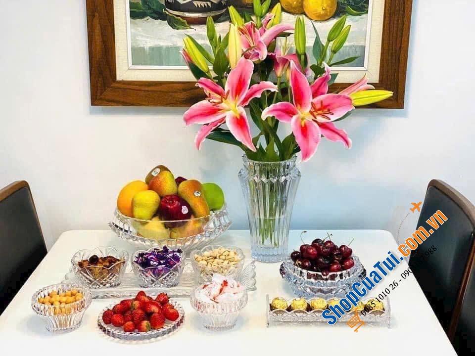 Lọ hoa pha lê Rogaska Crown Jewel 25cm - Các màu: Xanh Blue, Xanh dương, Đen, Đỏ, Trắng