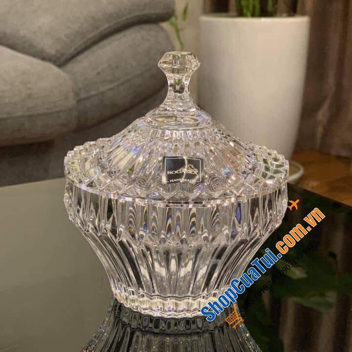 Thố pha lê Rogaska CROWN JEWEL size 19cm, để bàn quá sang trọng và lịch sự