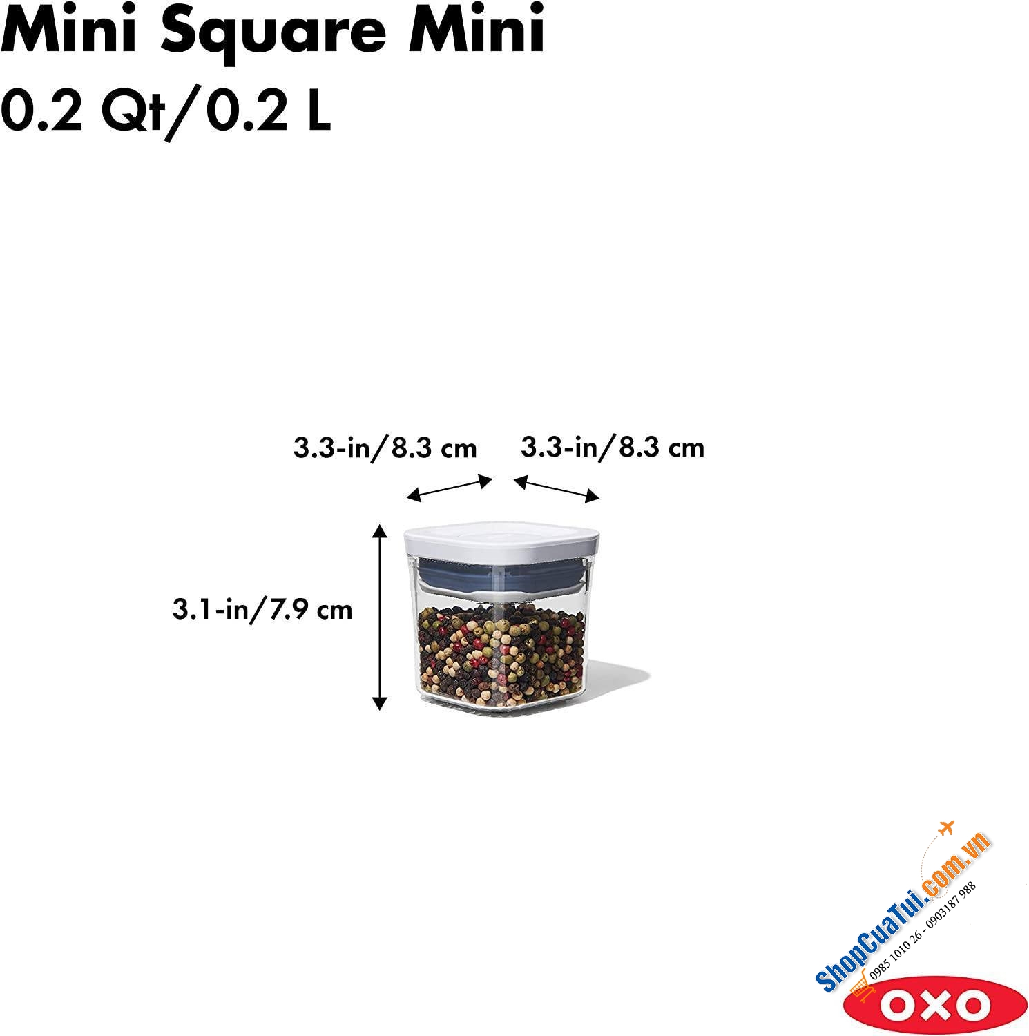 Sét 4 hộp đựng gia vị, thảo mộc Oxo - Bộ hộp đựng POP mini 4 món OXO 200ml hoàn hảo để giữ thảo mộc và gia vị khô luôn tươi ngon và ngăn nắp