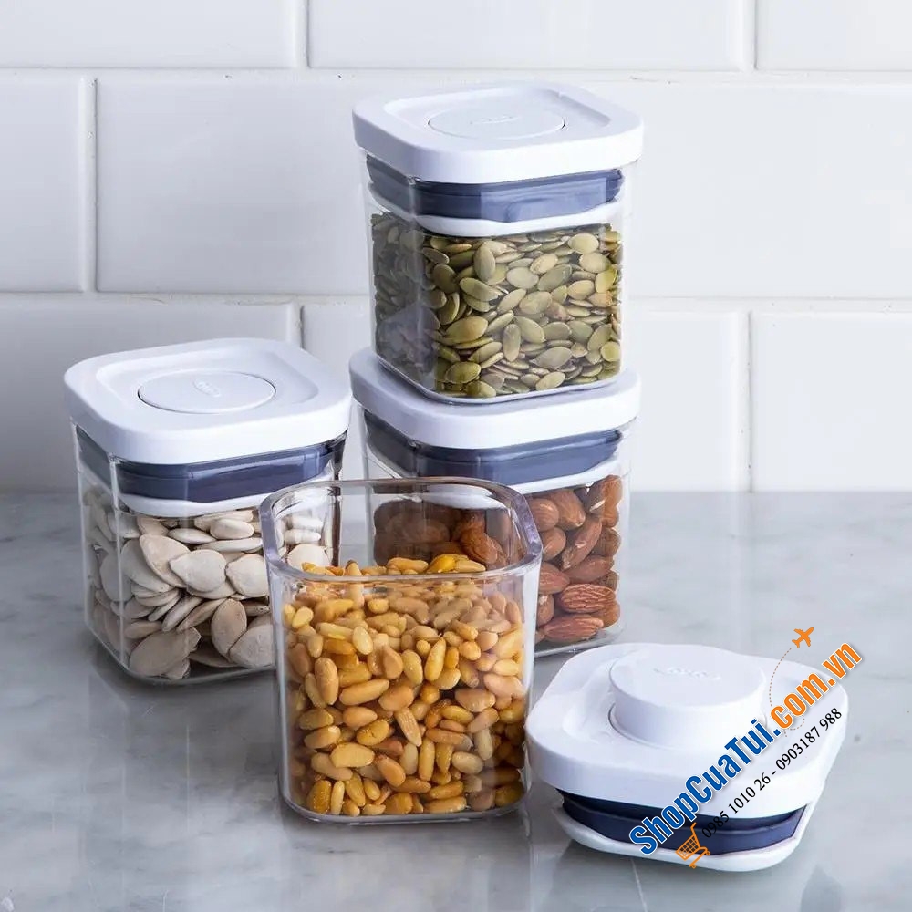 Sét 4 hộp đựng gia vị, thảo mộc Oxo - Bộ hộp đựng POP mini 4 món OXO 200ml hoàn hảo để giữ thảo mộc và gia vị khô luôn tươi ngon và ngăn nắp