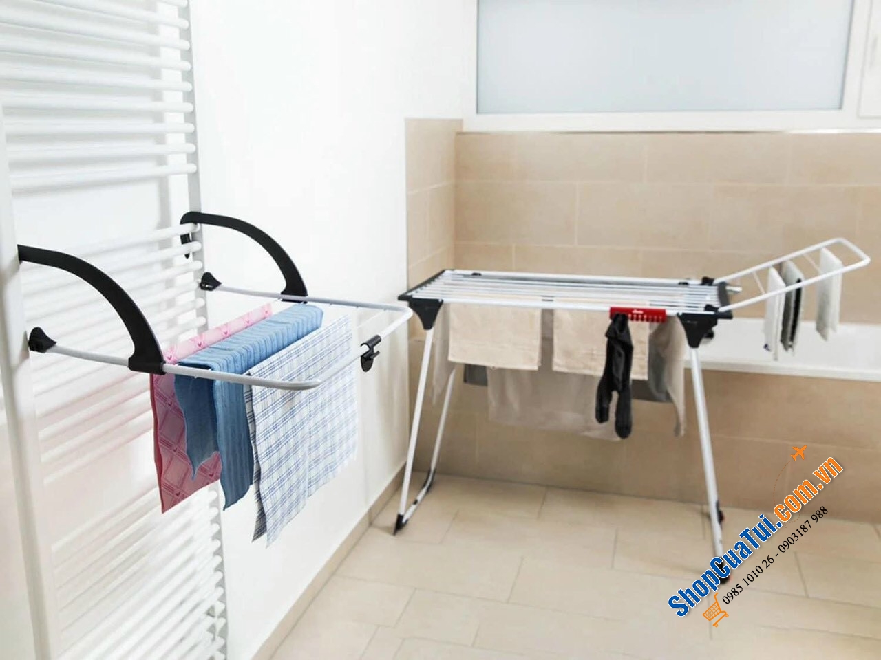 Giá phơi quần áo mini gấp gọn VILEDA - made in Italy cực kỳ hữu ích