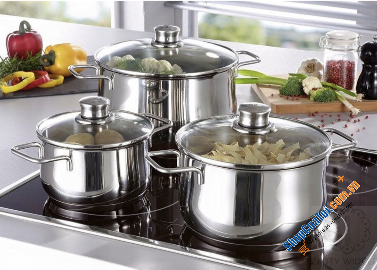 Bộ nồi WMF Diadem Plus 6 món 5 nồi 1 chảo - Chuẩn sang trọng, thanh lịch