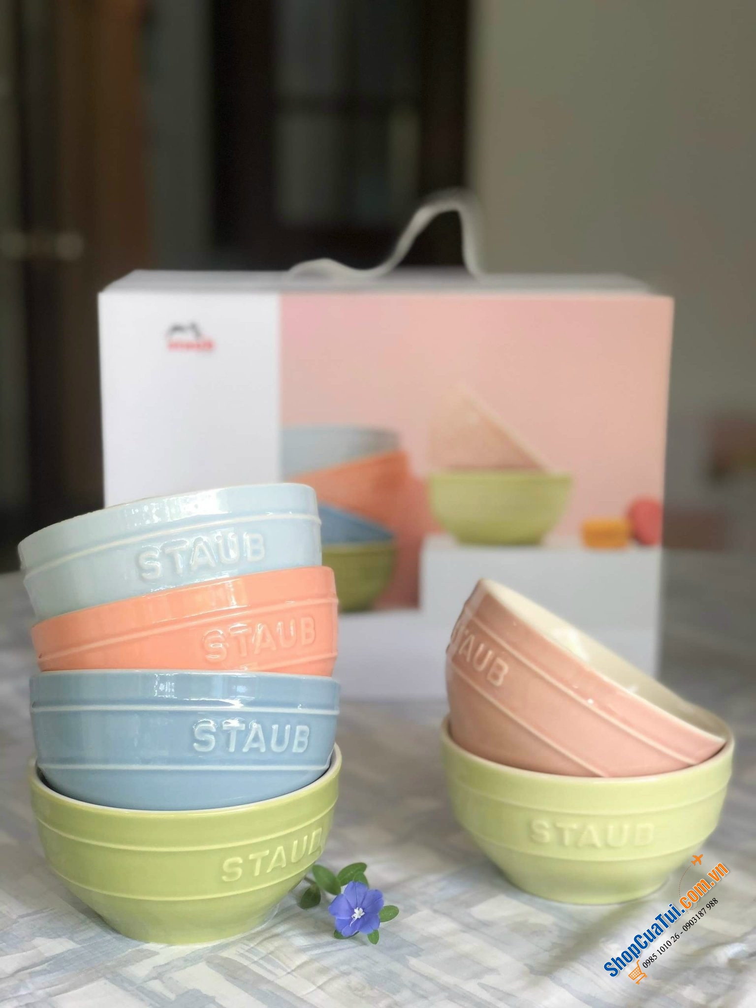 Set 6 bát STAUB màu pastel MACARON xinh xắn mà cực yêu - bát ăn cơm 12cm