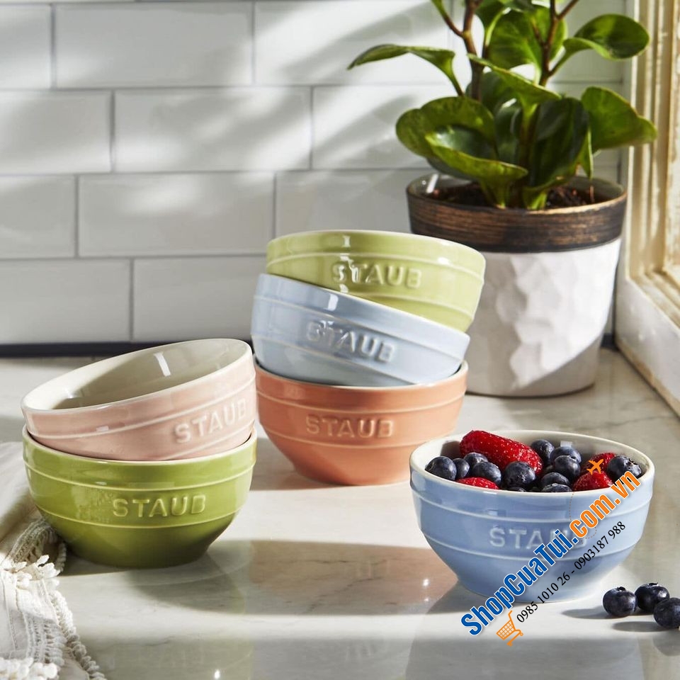 Set 6 bát STAUB màu pastel MACARON xinh xắn mà cực yêu - bát ăn cơm 12cm