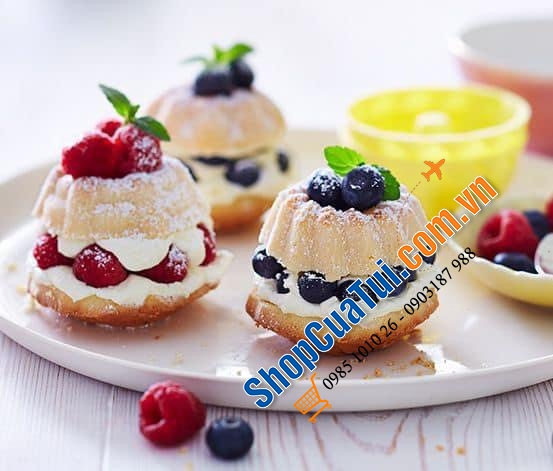 Set 12 Khuôn bánh silicon mini Tchibo.