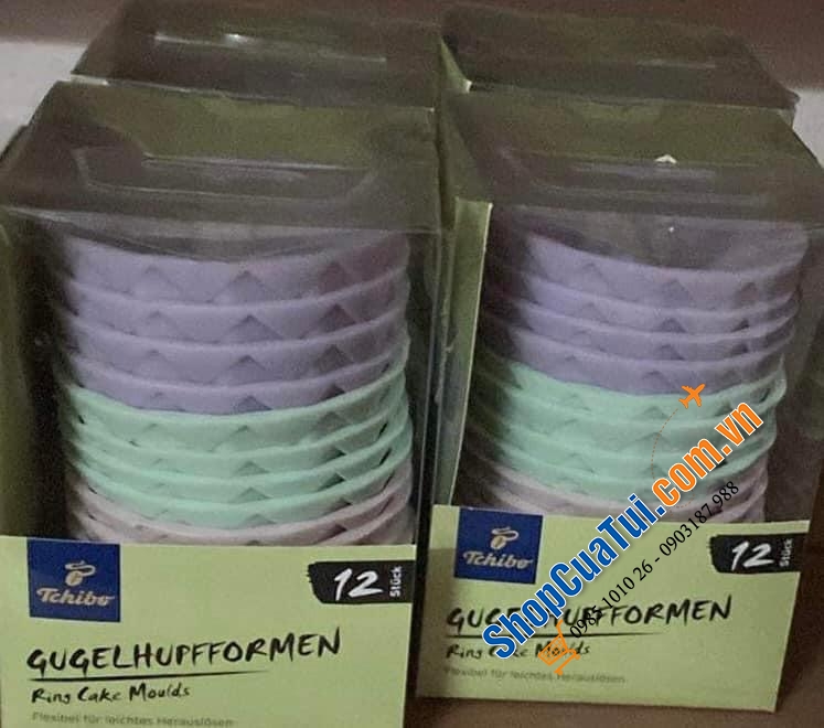 Set 12 Khuôn bánh silicon mini Tchibo.