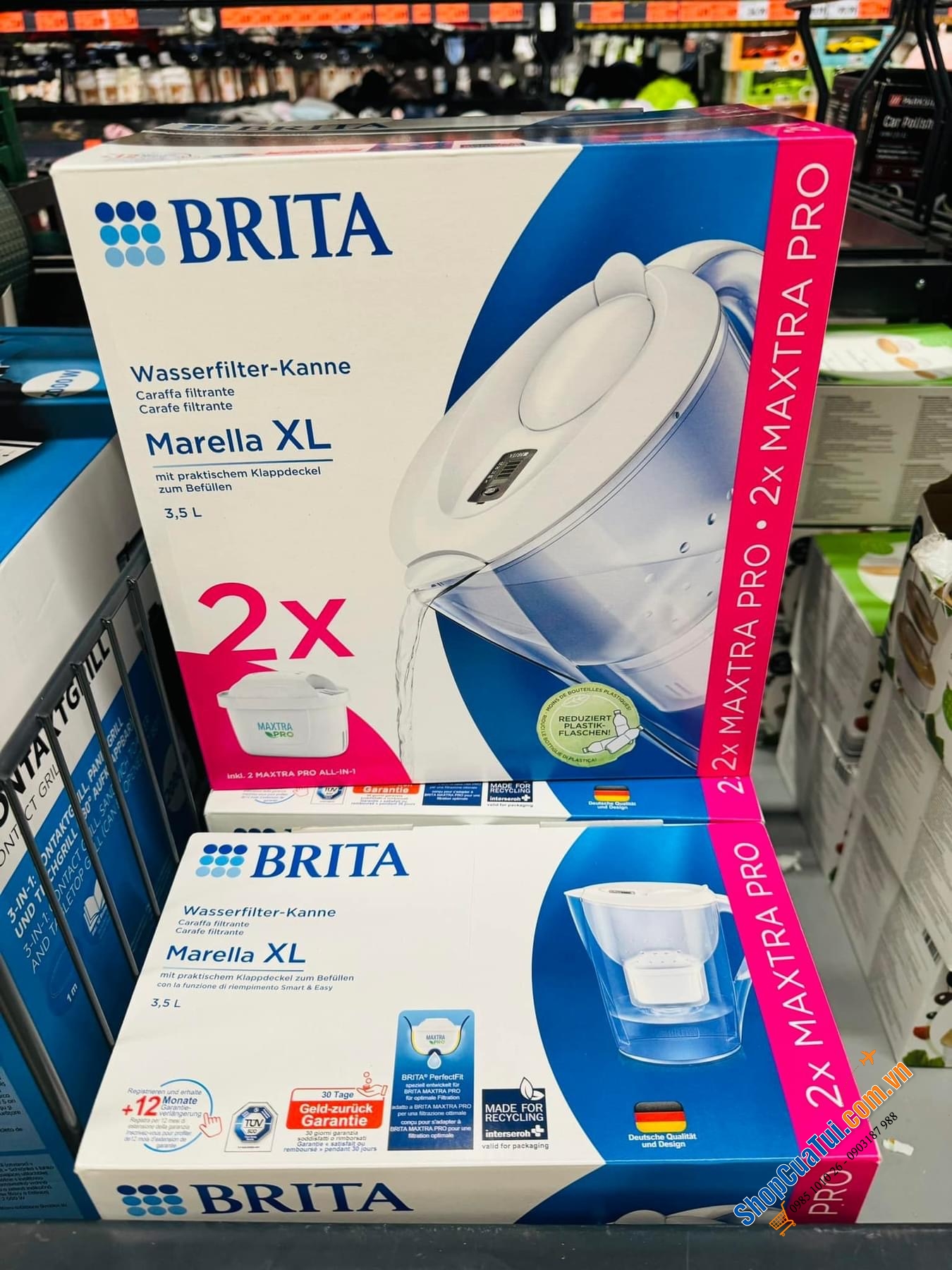 BÌNH LỌC NƯỚC BRITA MARELLA XL 3,5L KÈM 2 LÕI LỌC CÔNG NGHỆ MỚI.