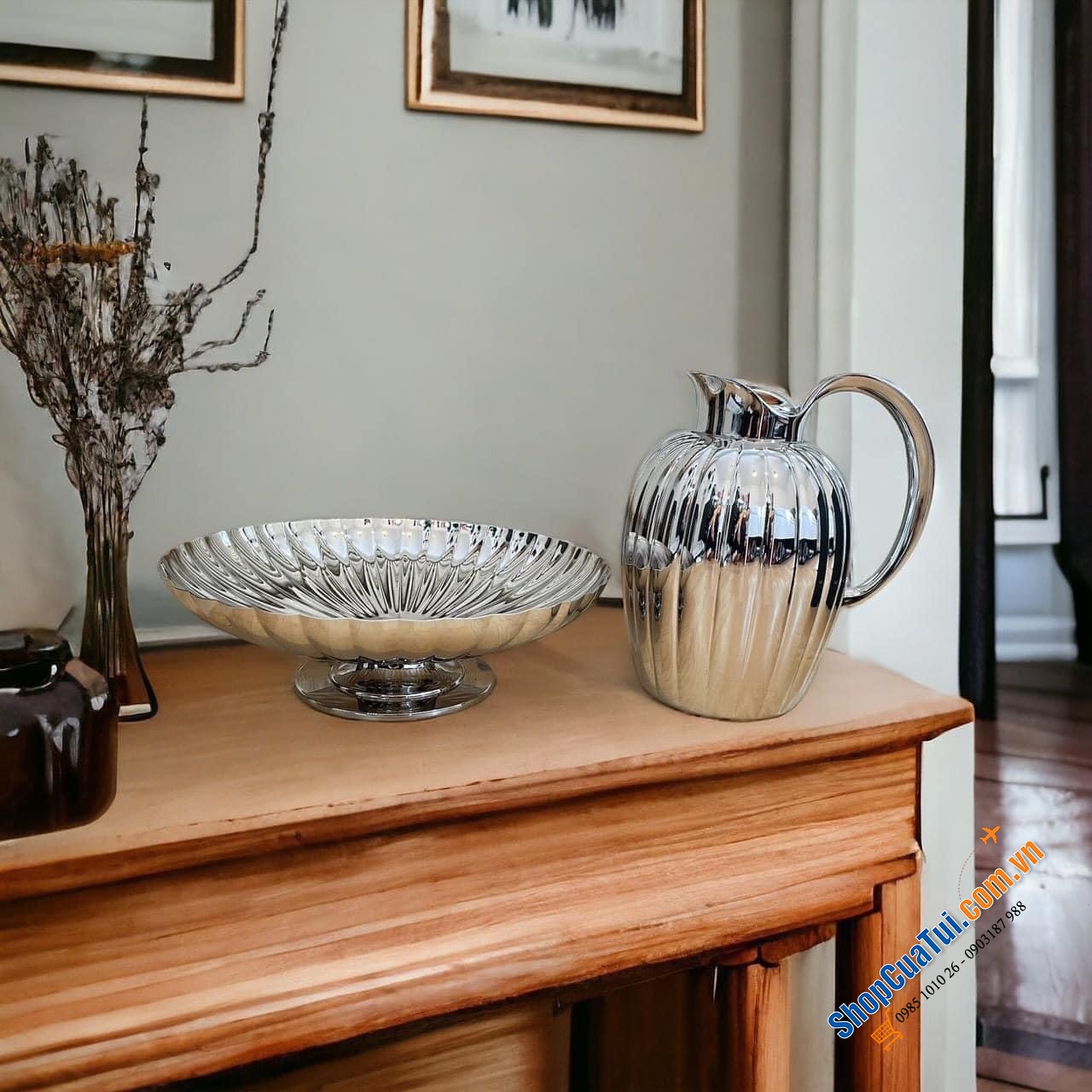 Đĩa chân đế Georg Jensen 28cm