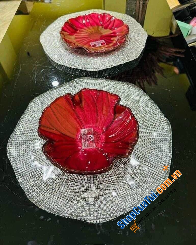 Đĩa pha lê IVV Diamante size 34cm