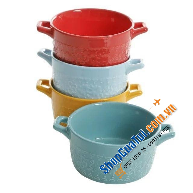 Set 4 nồi sứ mini The Pioneer Woman Floral Medley 16cm - Có 2 mẫu