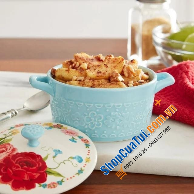 Set 4 nồi sứ mini The Pioneer Woman Floral Medley 16cm - Có 2 mẫu