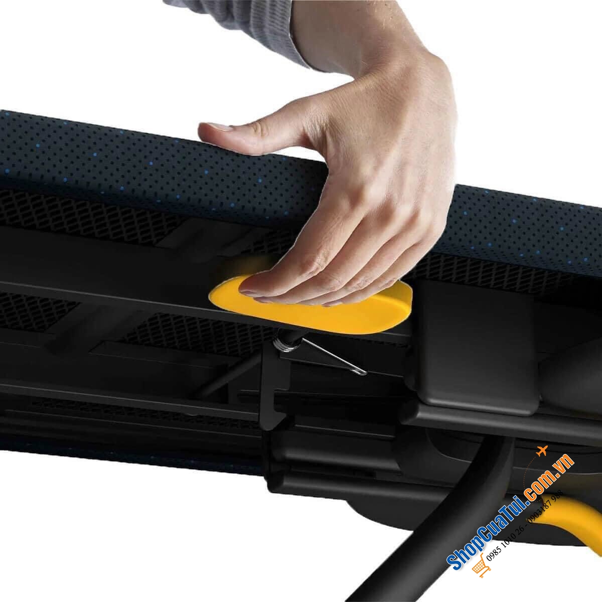 Cầu là, Bàn để ủi đồ chân cao có móc treo cửa Joseph Joseph Glide Max Plus (Black) 50030 Màu xanh đen chấm bi