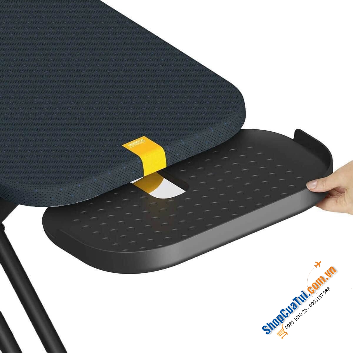 Cầu là, Bàn để ủi đồ chân cao có móc treo cửa Joseph Joseph Glide Max Plus (Black) 50030 Màu xanh đen chấm bi