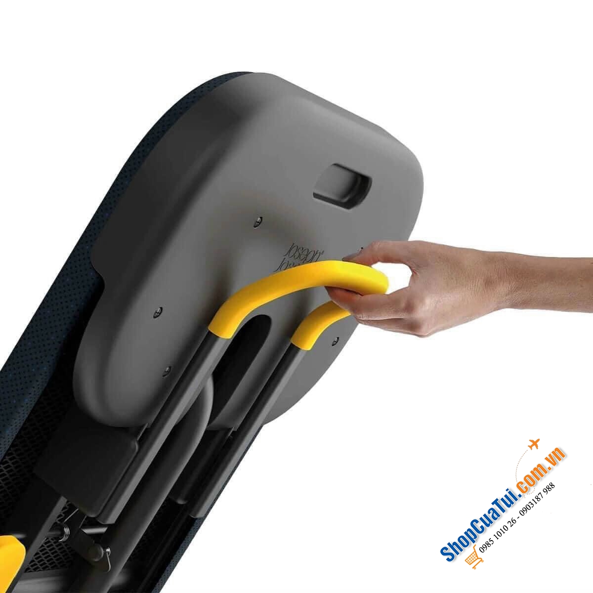 Cầu là, Bàn để ủi đồ chân cao có móc treo cửa Joseph Joseph Glide Max Plus (Black) 50030 Màu xanh đen chấm bi