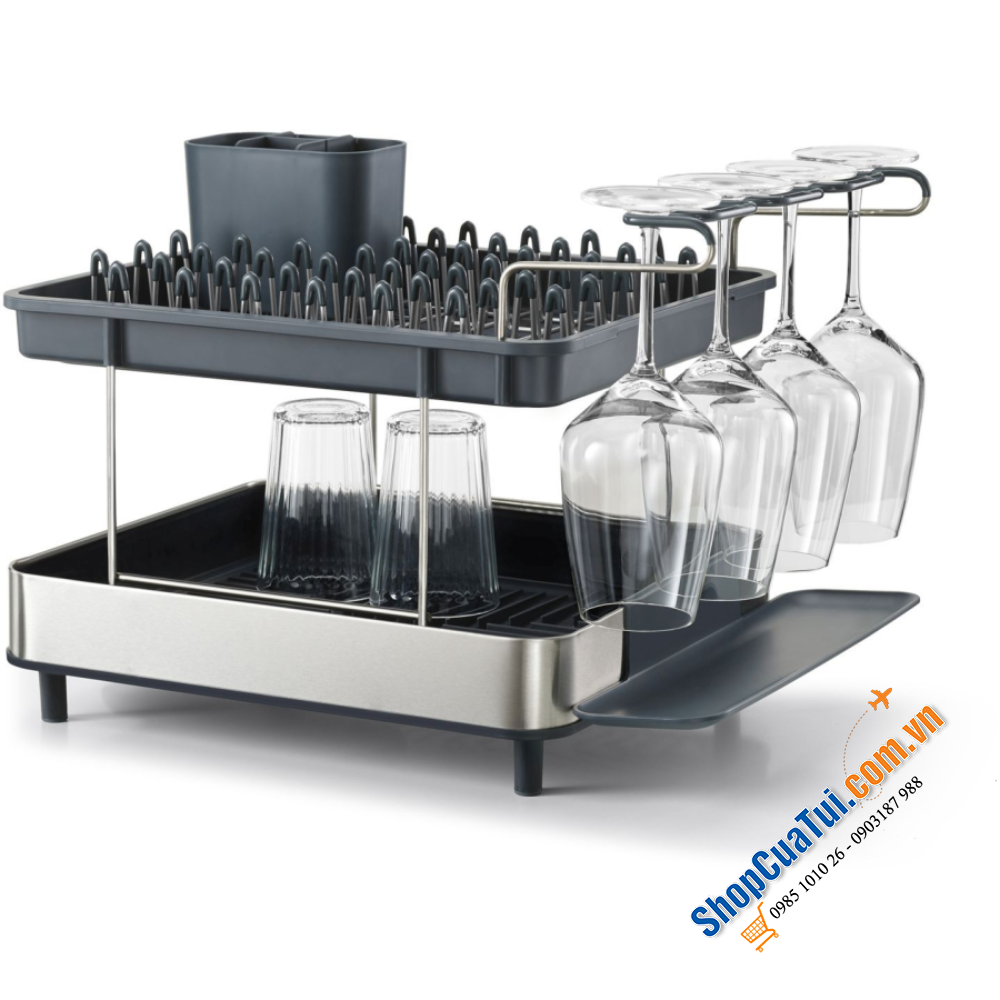 Kệ úp chén bát 2 tầng Josseph Joseph Excel Steel (Grey) 851647 - Giá úp bát hai tầng Joseph Joseph 851647 - Kệ bát