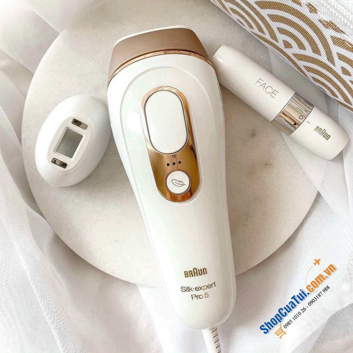 Máy triệt lông thế hệ mới nhất BRAUN Silk-expert Pro 5 PL5257 IPL - với 4 tính năng bổ sung: đầu rộng, đầu chính xác, dao cạo siêu mịn Venus, túi làm đẹp cao cấp cho TOÀN THÂN