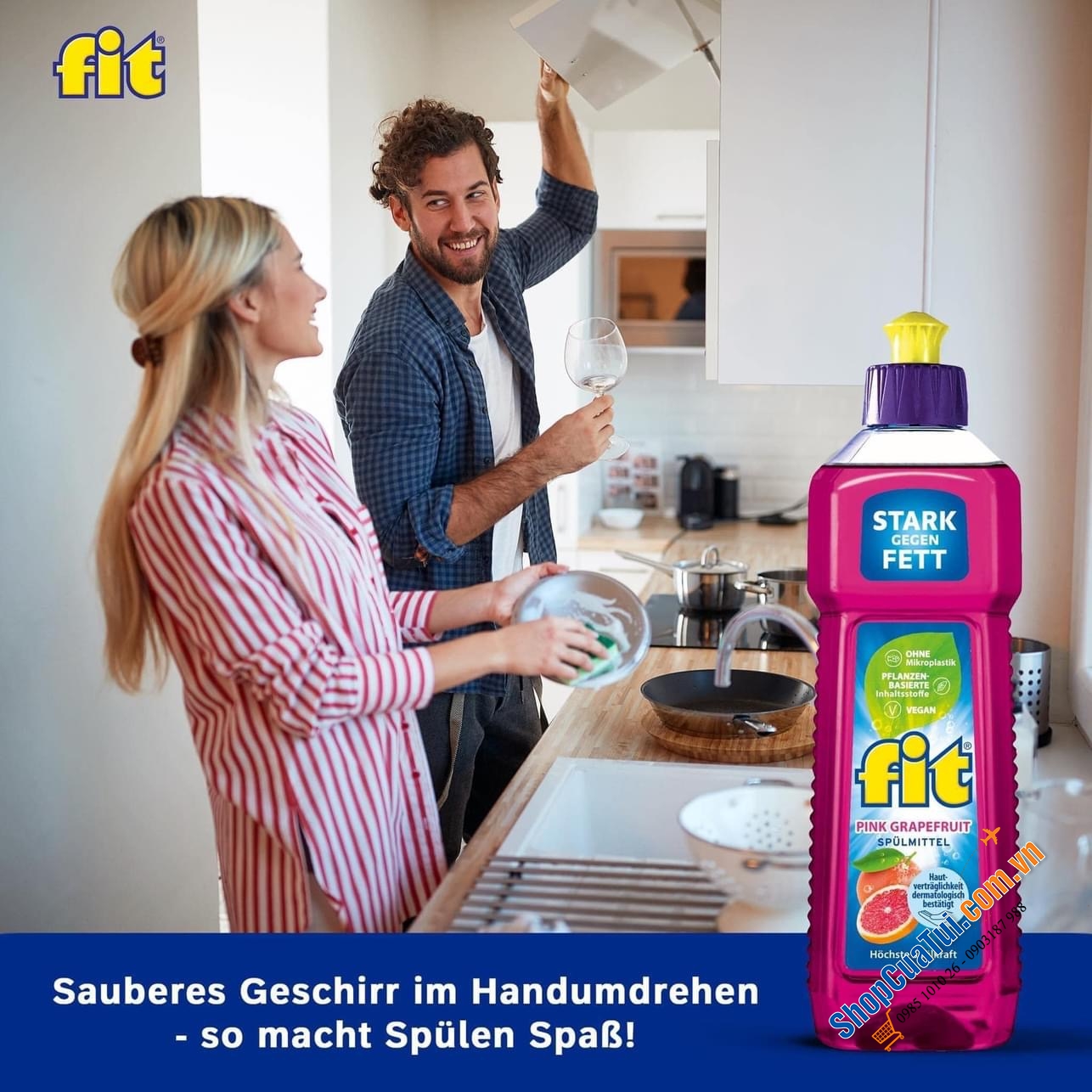 NƯỚC RỬA BÁT FIT HƯƠNG BƯỞI ĐÀO CHAI TO 750ML.