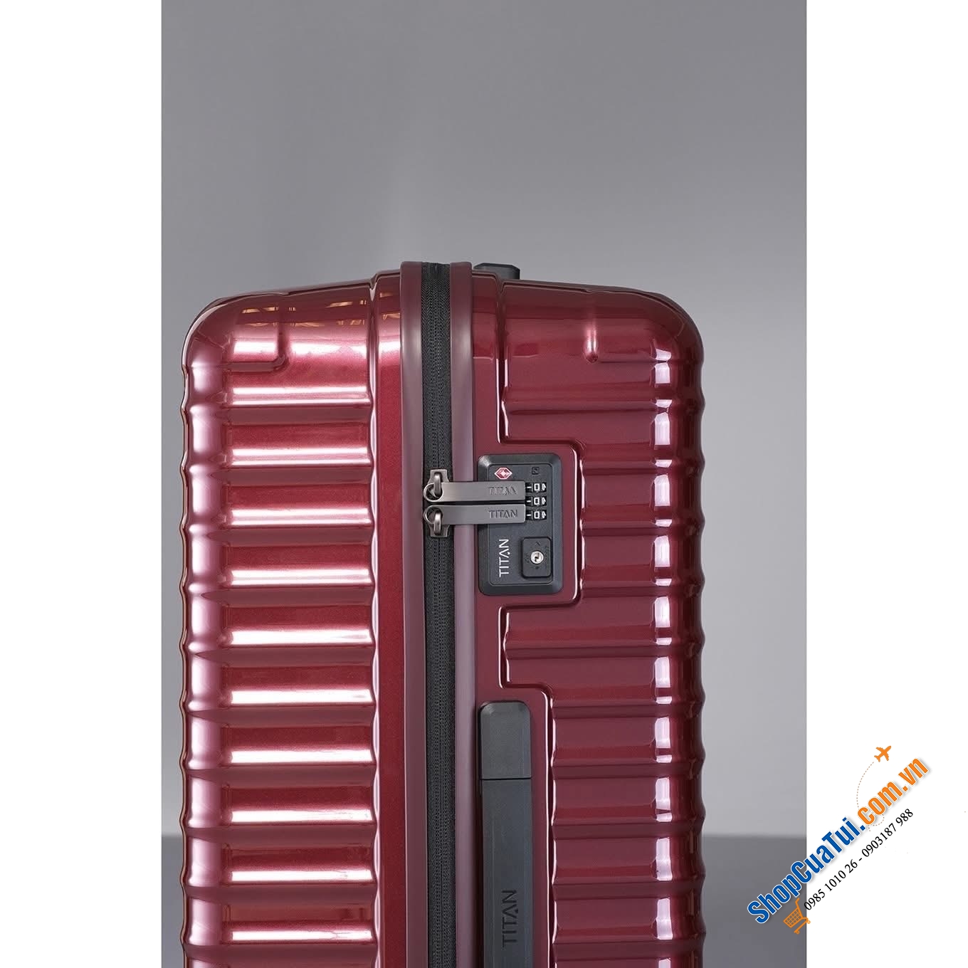 Valy Titan size cabin - Vali sản xuất tại Đức (Made in Germany) siêu xịn màu xanh, đỏ, đen