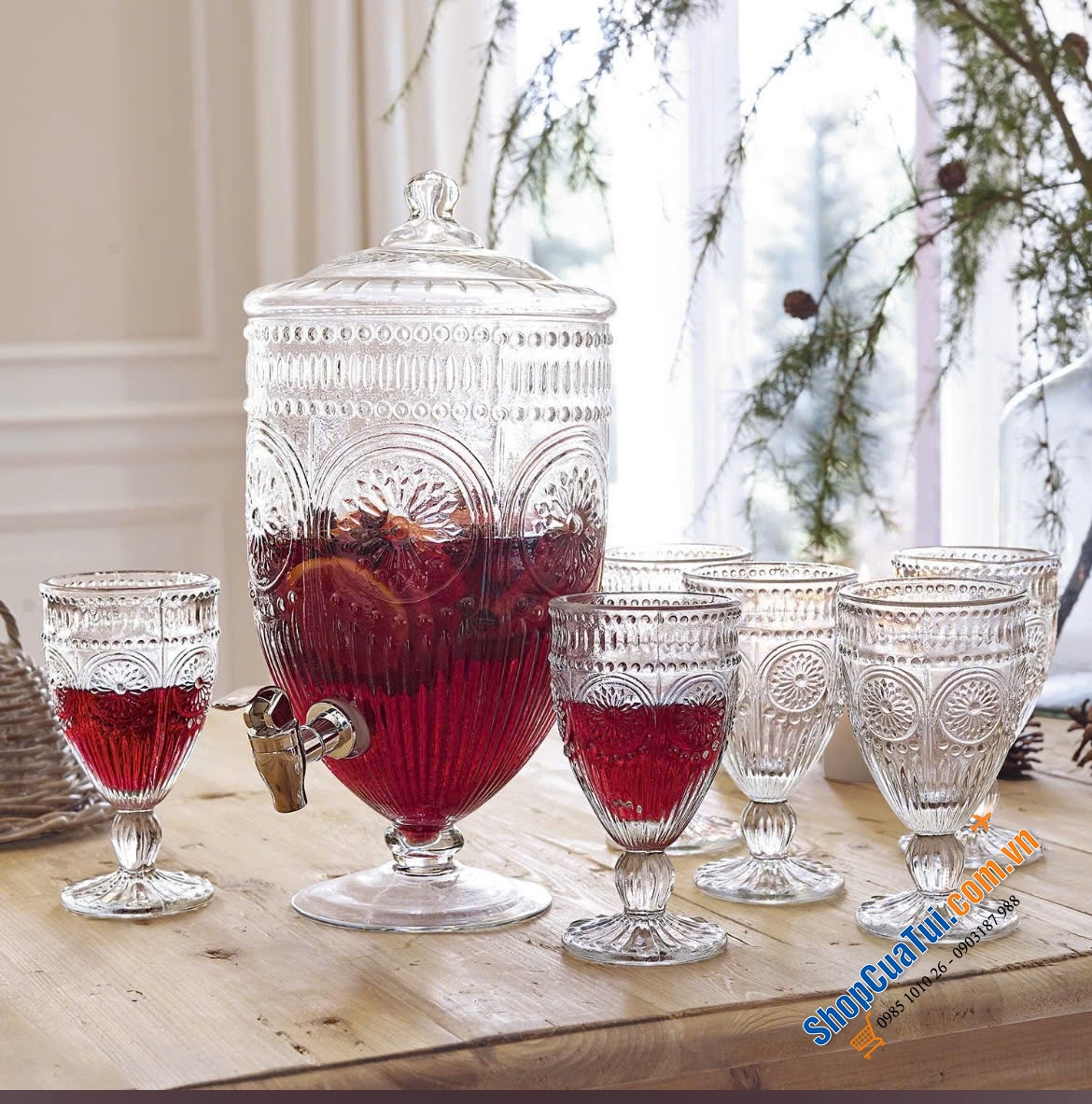 Bình nước Loberon - đồ handmade Germany dung tích 4,5 Lít - MẪU HÌNH THON