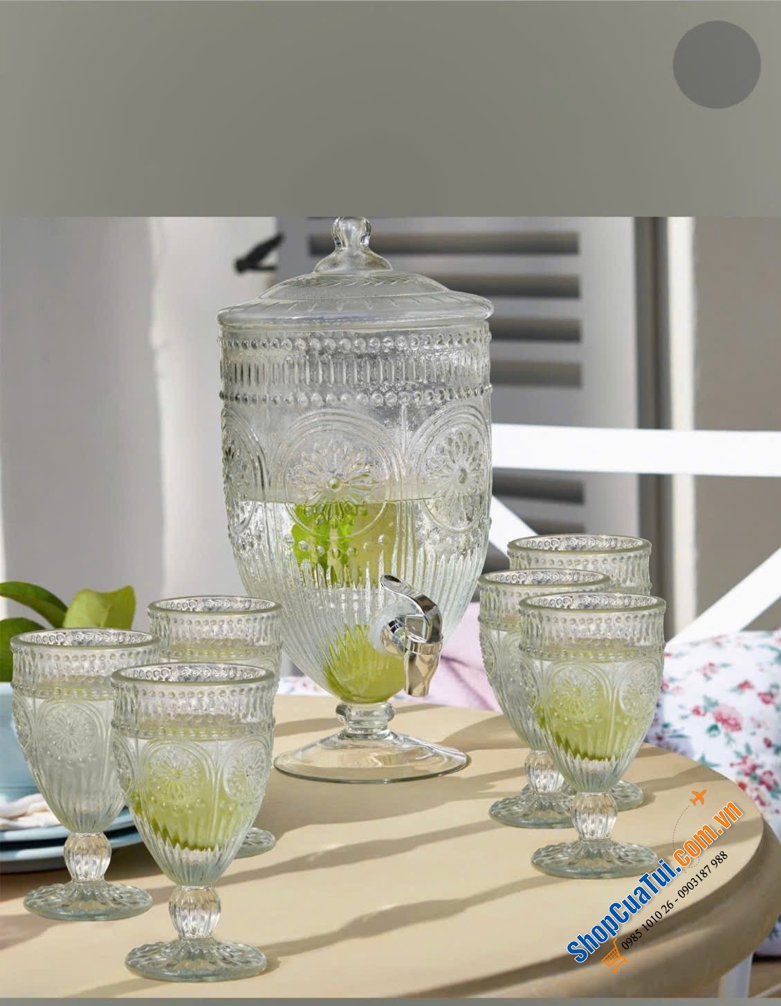 Bình nước Loberon - đồ handmade Germany dung tích 4,5 Lít - MẪU HÌNH THON