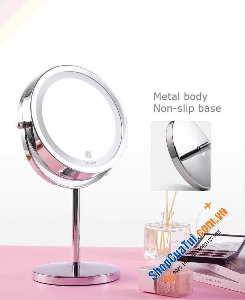 Gương trang điểm đèn Led BEURER BS55 Germany - phóng lớn gấp 7 lần và có 18 đèn led giúp dễ trang điểm ngay cả khi thiếu sáng