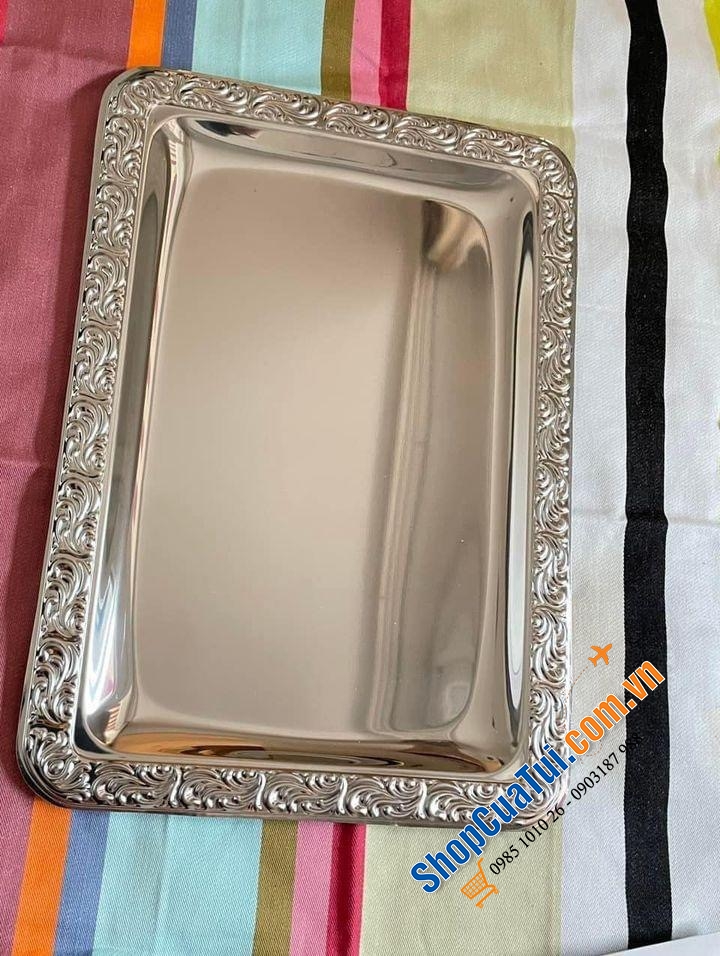 Khay inox Schöner Essen size nhỏ 35 x 24cm của APS bóng loáng và rất bền - Made in Germany