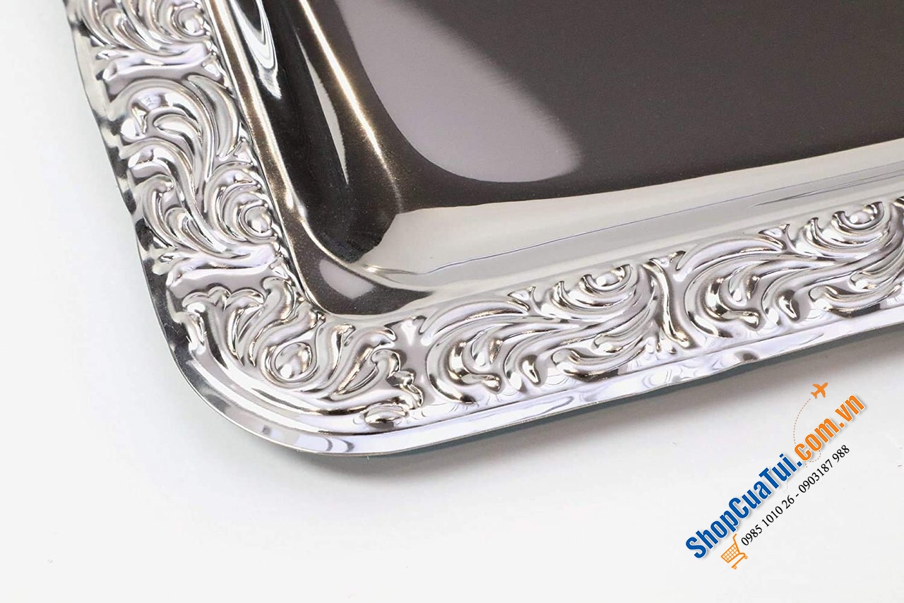 Khay inox Schöner Essen size trung 42 x 31cm của APS bóng loáng và rất bền - Made in Germany