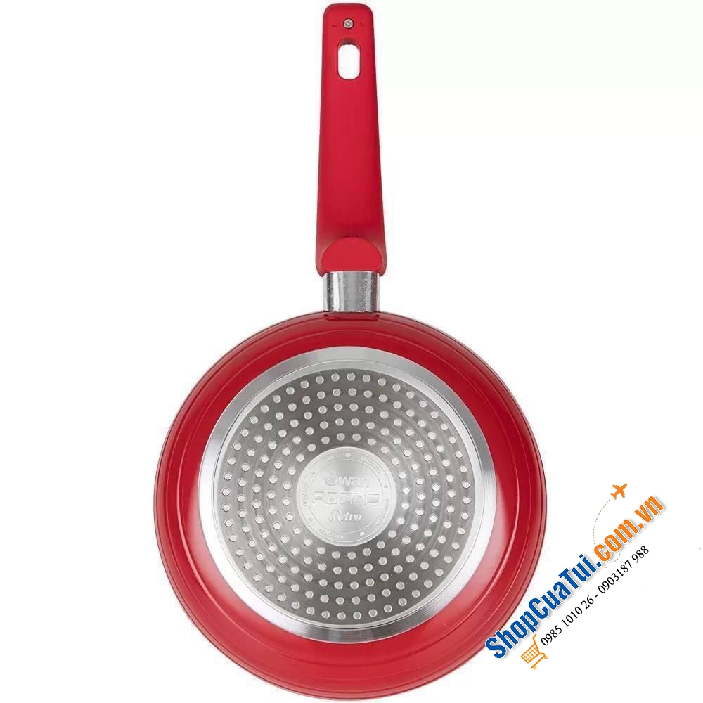 Bộ 5 món nồi chảo Swan màu đỏ siêu đẹp, nấu được mọi loại bếp kể cả bếp từ