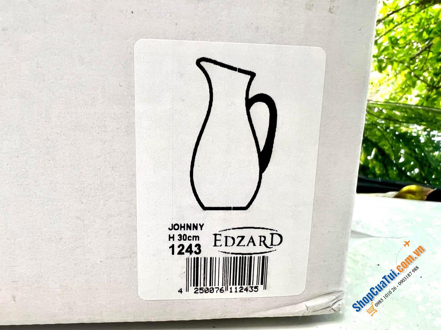Bình đựng nước EDZARD Johnny thuỷ tinh pha lê viền bạch kim 1,8L - Bình nước đẹp