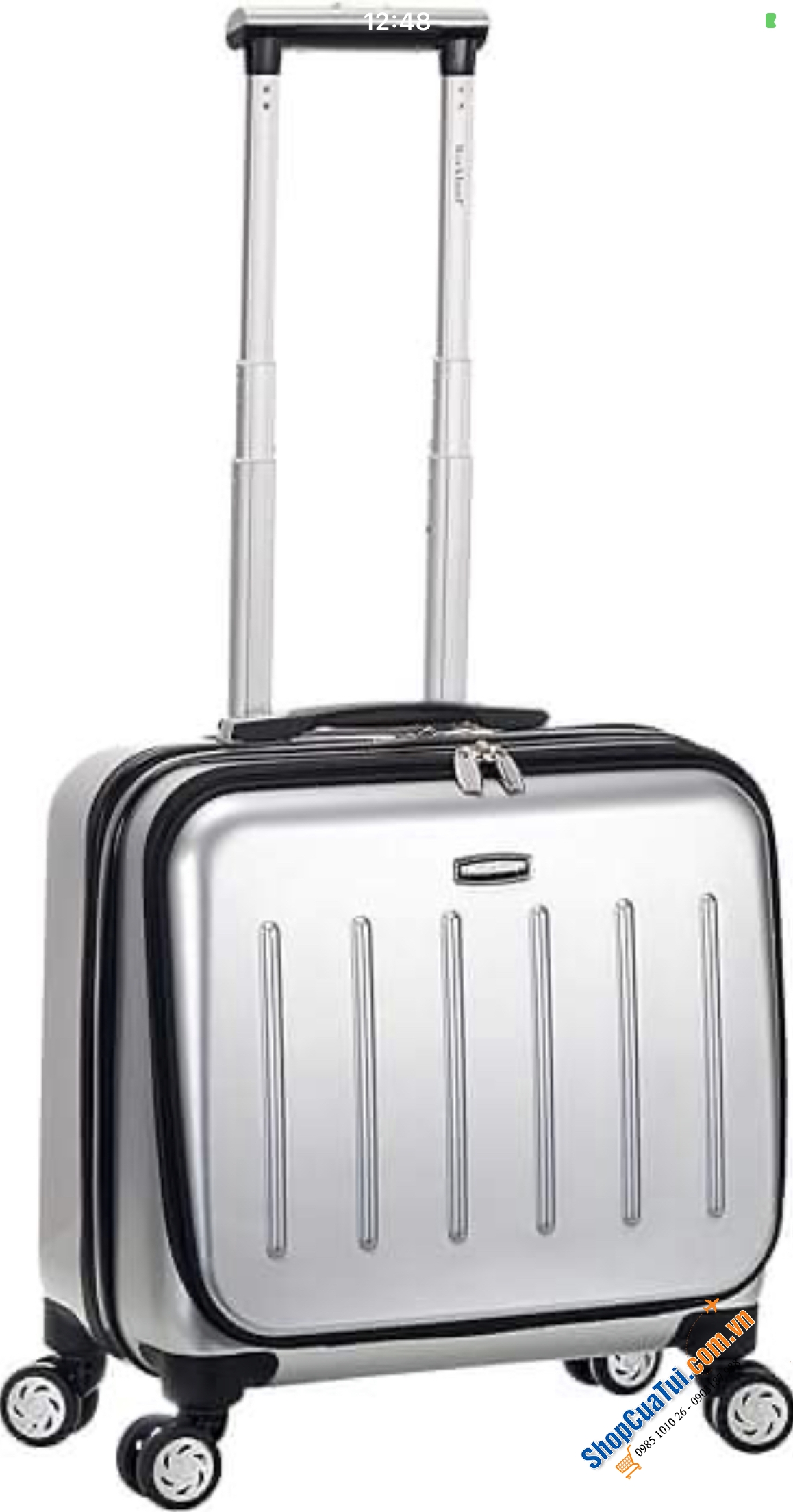 Valy Rockland Hardside Rolling Computer  Case, Black, Silver, Carry-On 17-Inch - Vali doanh nhân có ngăn đựng laptop 17 inch