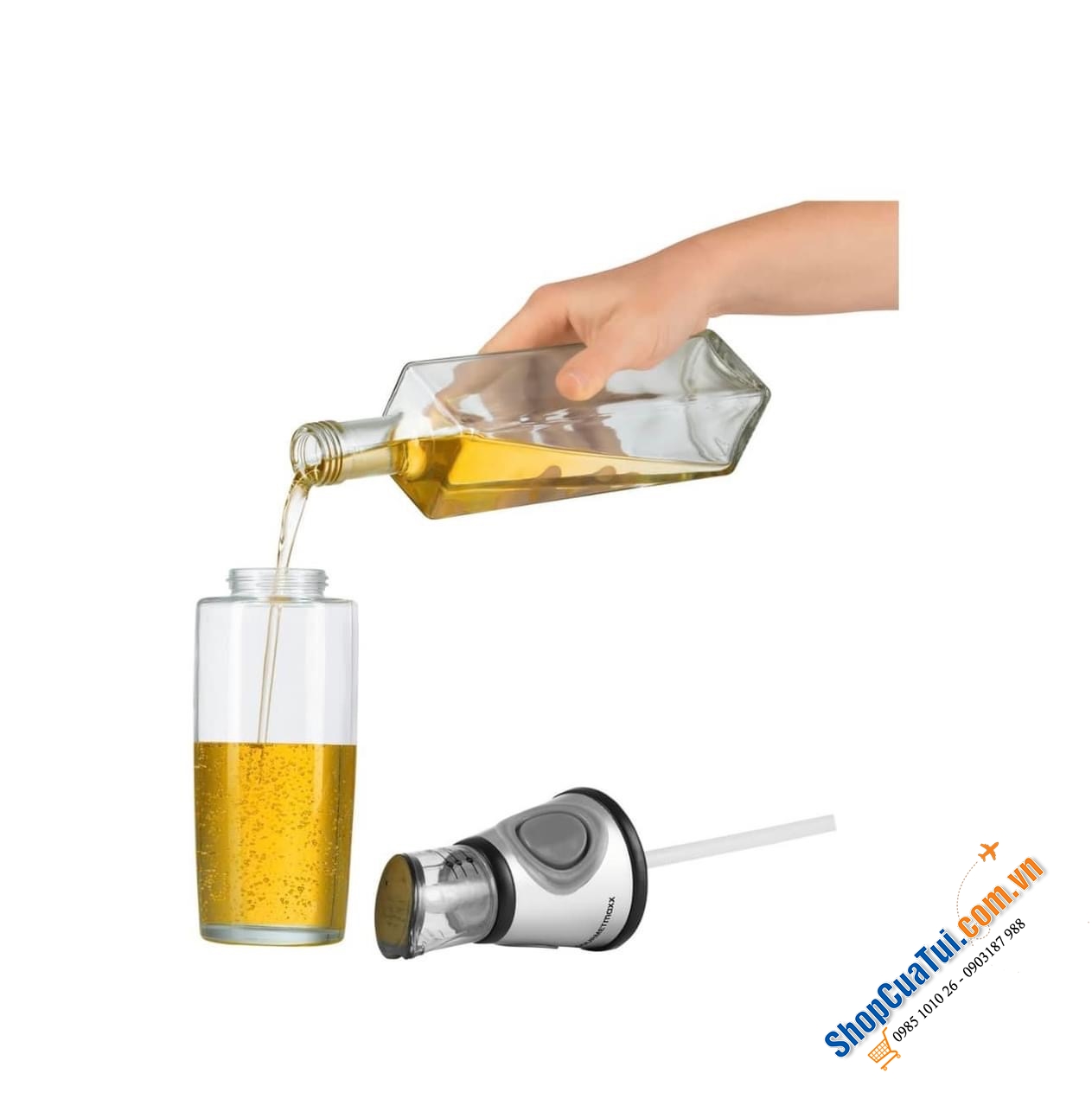 BÌNH ĐỰNG DẦU DẤM/ NƯỚC MẮM THUỶ TINH GOURMETT.