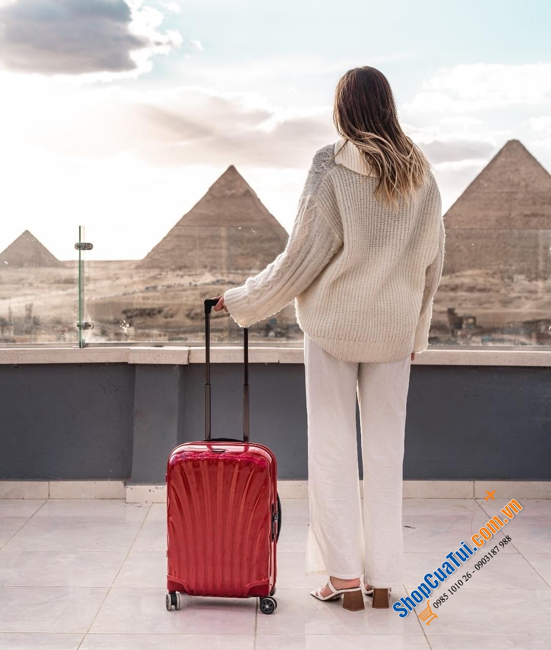 Valy siêu nhẹ, siêu bền Samsonite C-Lite - Made in Eu - size M 69cm