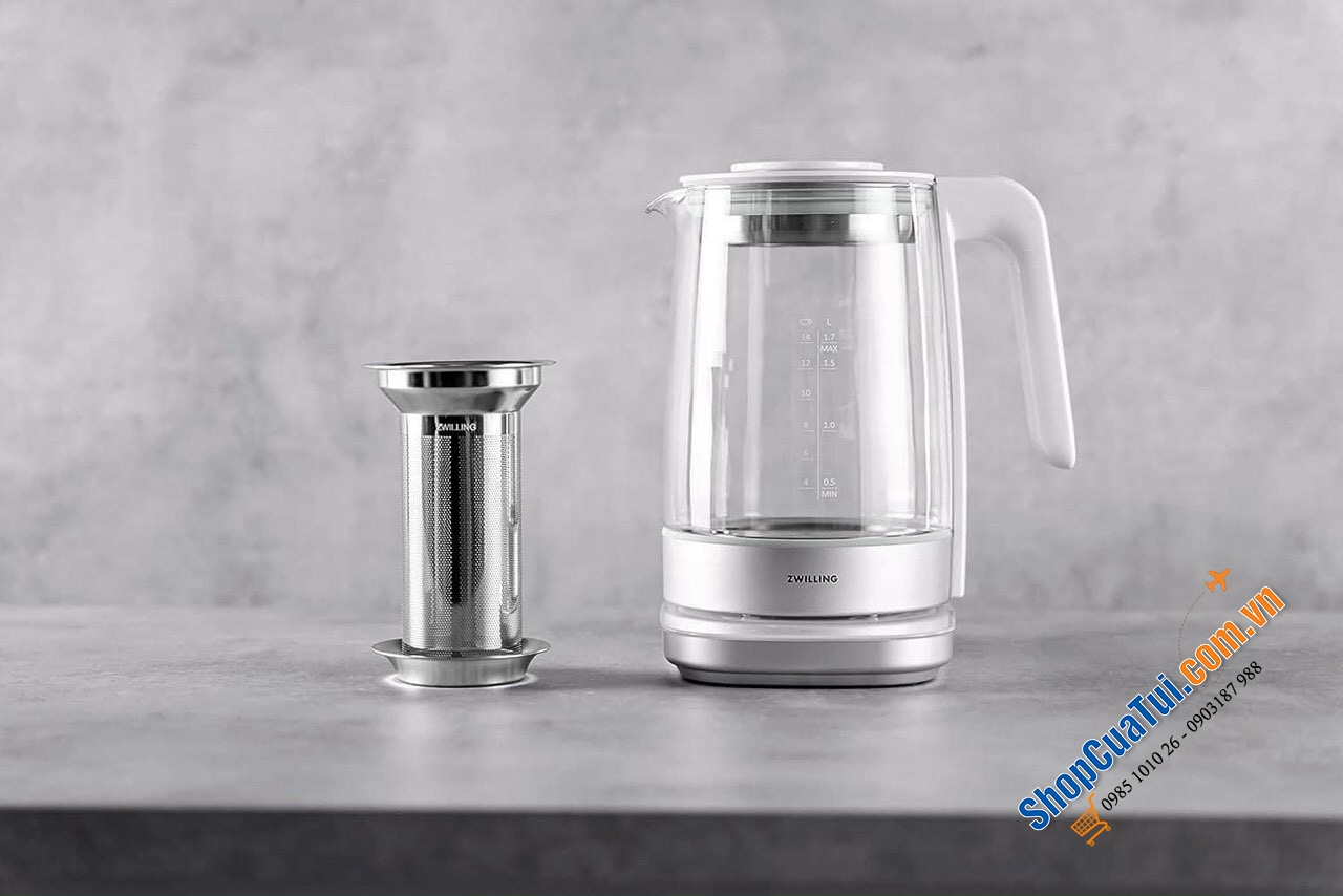 ẤM SIÊU TỐC PHA TRÀ ZWILLING ENFINIFY 1,7L mầu đen & trắng bạc