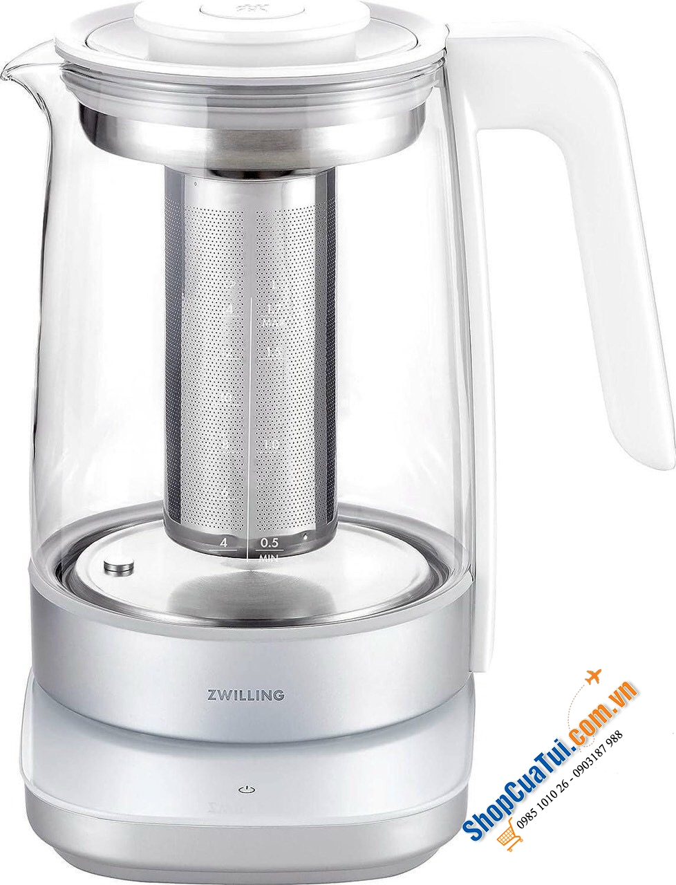 ẤM SIÊU TỐC PHA TRÀ ZWILLING ENFINIFY 1,7L mầu đen & trắng bạc