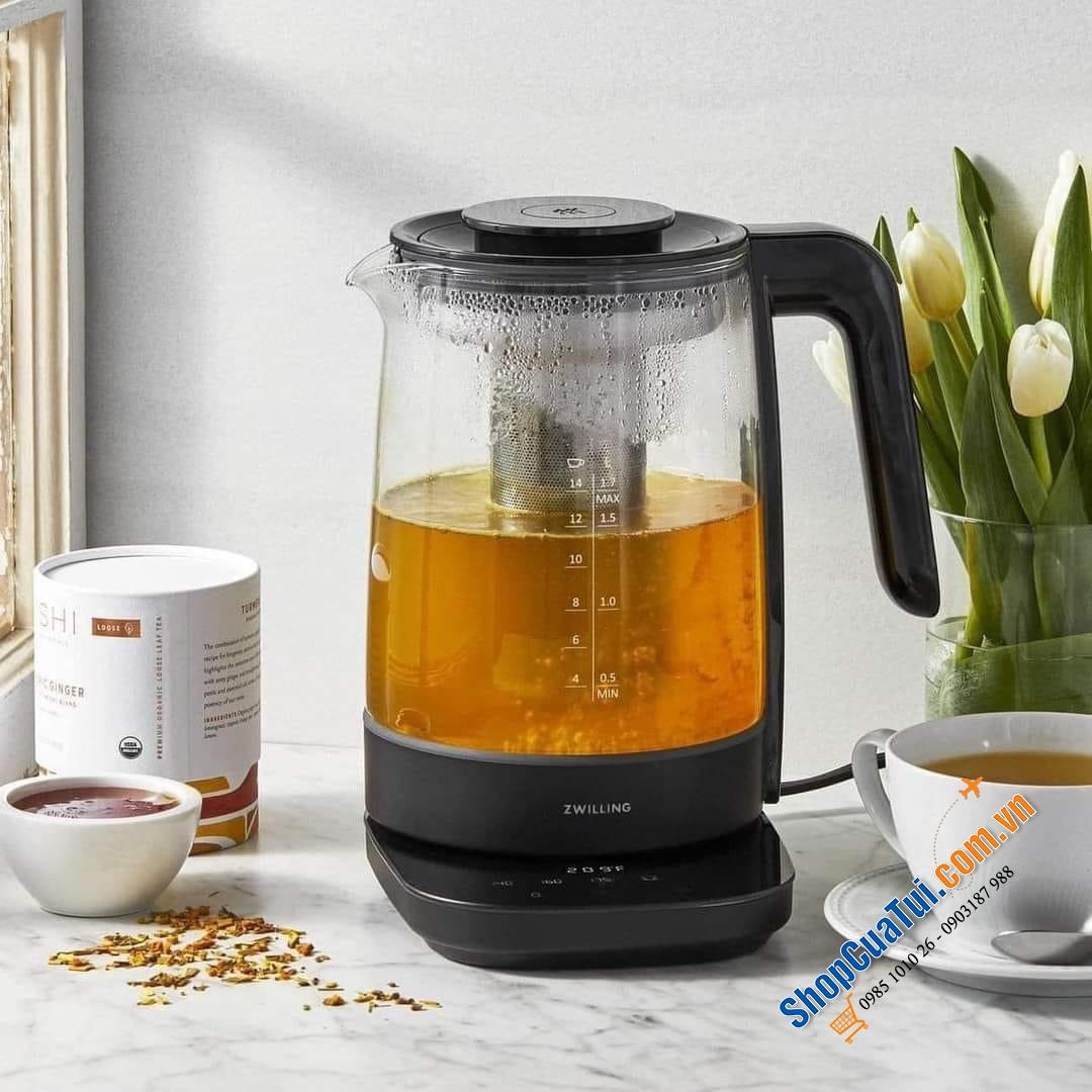 ẤM SIÊU TỐC PHA TRÀ ZWILLING ENFINIFY 1,7L mầu đen & trắng bạc