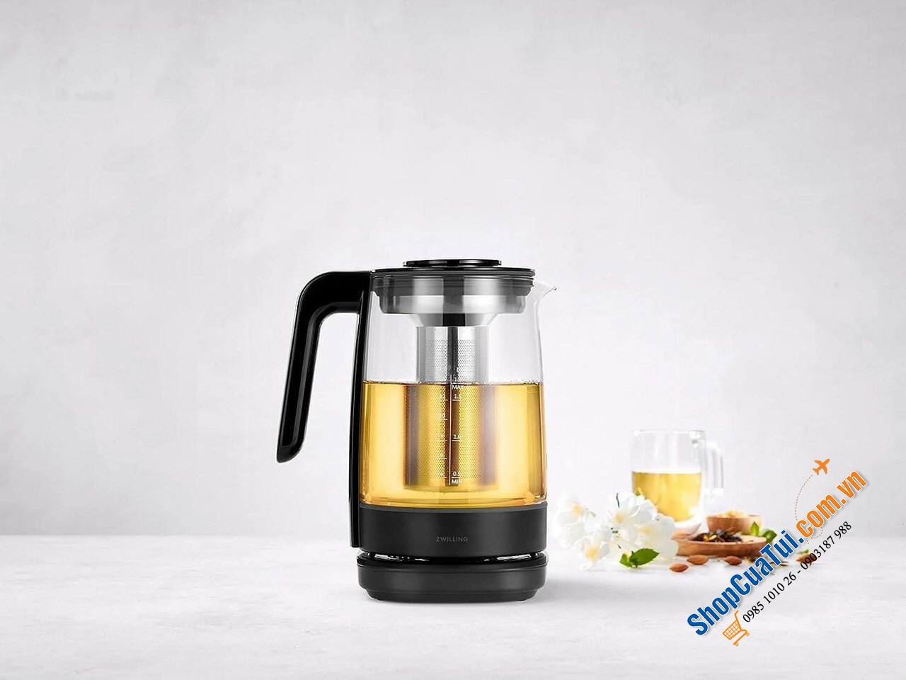 ẤM SIÊU TỐC PHA TRÀ ZWILLING ENFINIFY 1,7L mầu đen & trắng bạc