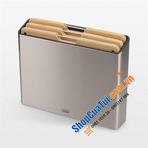 Bộ 3 thớt phân loại Joseph Joseph Folio Steel Bamboo 60229 – Dụng cụ bếp không thể thiếu cho mọi gia đình.