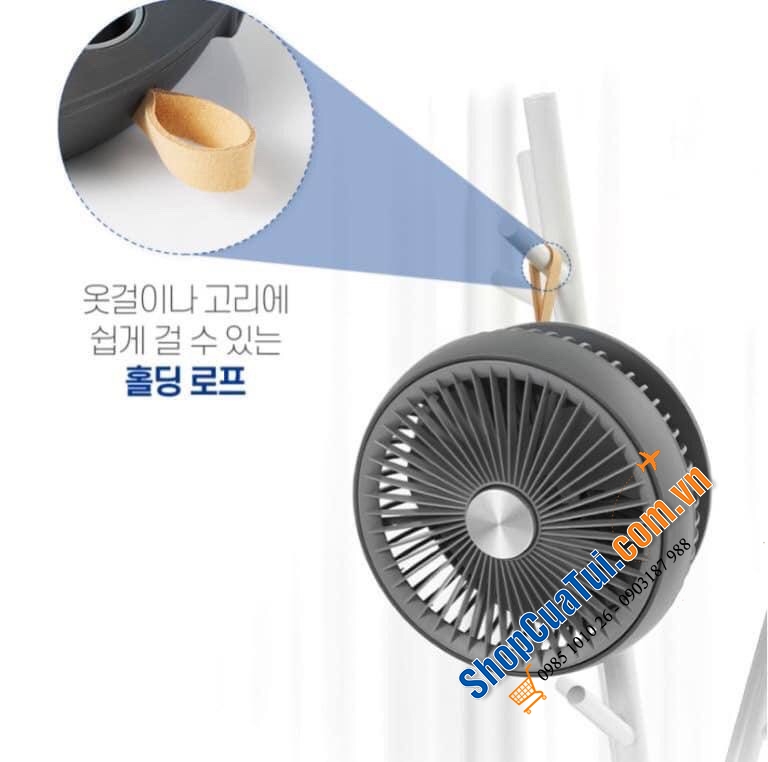 Quạt bàn tích điện gấp gọn mini SOLEUS AIR 에어로코리아 AIR603FF (sạc điện)- Nội địa Hàn - tích điện 9 tiếng