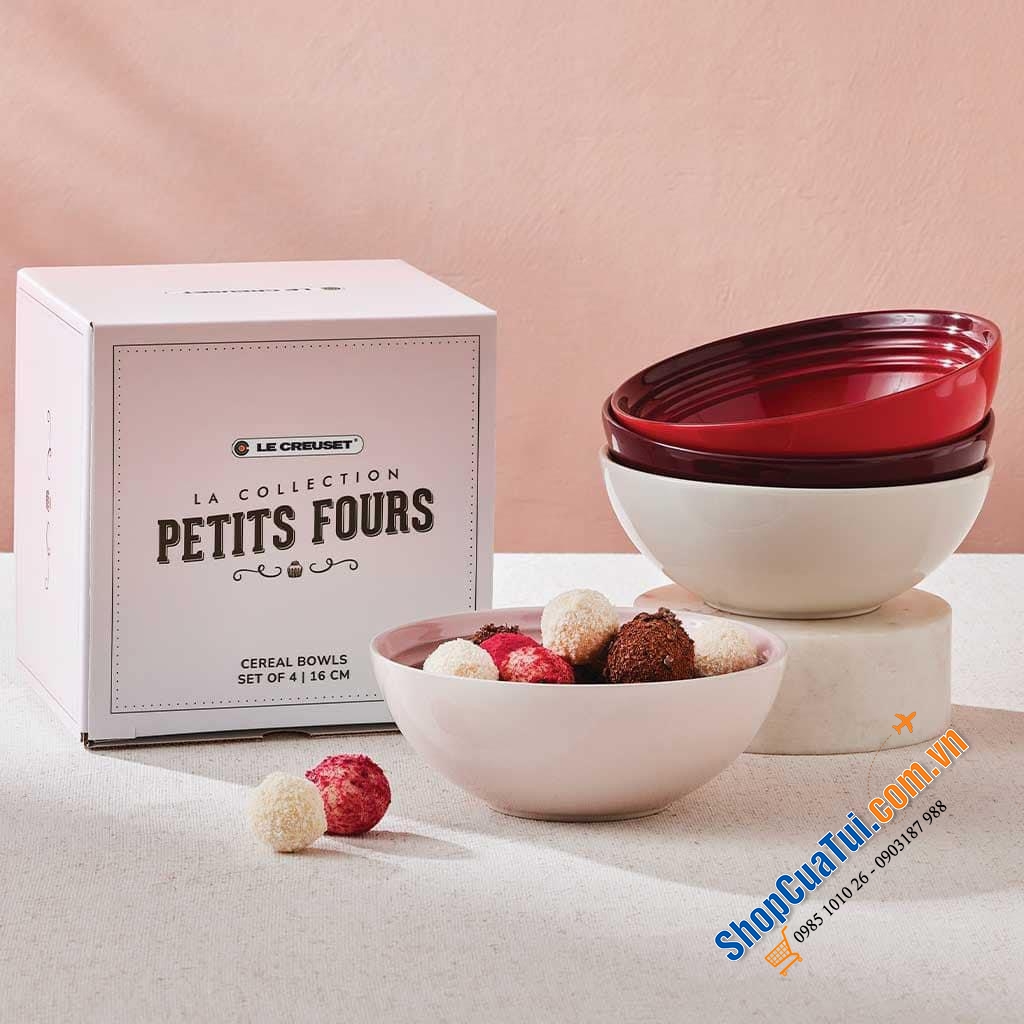 Bộ 4 tô sứ Petit Fours Le Creuset.