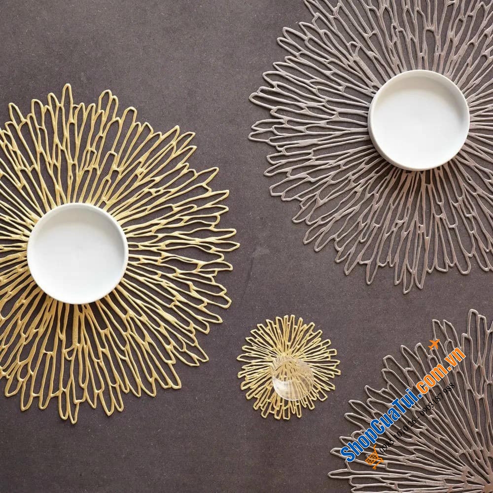 Set 6 lót cốc Bloom Coasters Set Gilded Chilewich