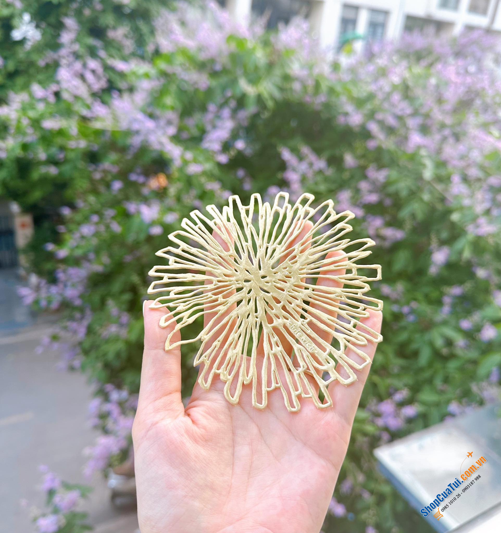 Set 6 lót cốc Bloom Coasters Set Gilded Chilewich
