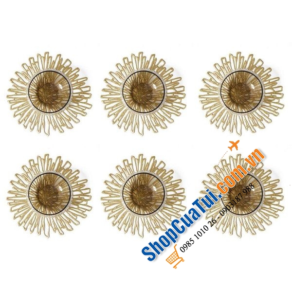 Set 6 lót cốc Bloom Coasters Set Gilded Chilewich