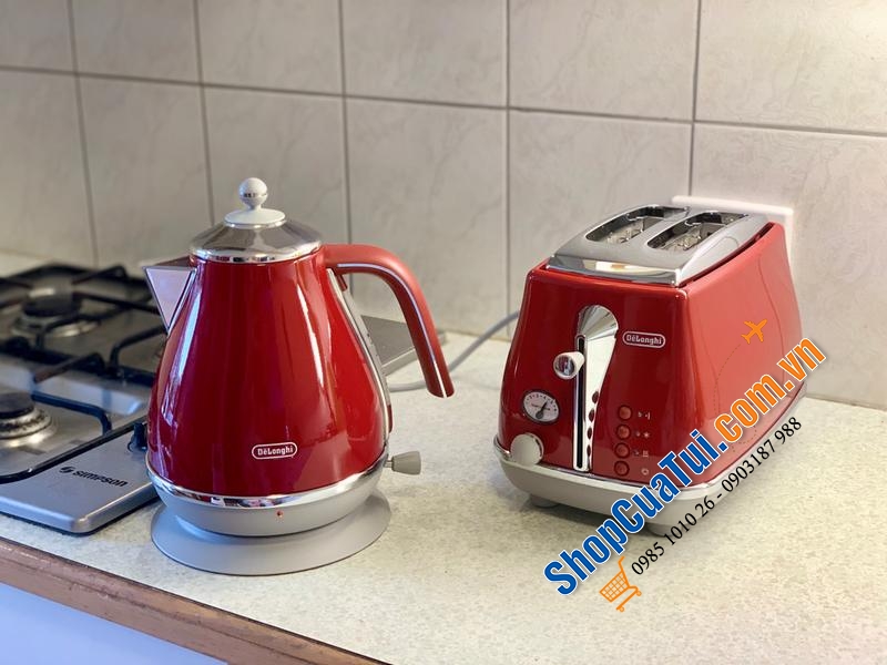 Ấm siêu tốc Delonghi Capitals KBOC 2001.R 1,7 Lít - Màu đỏ