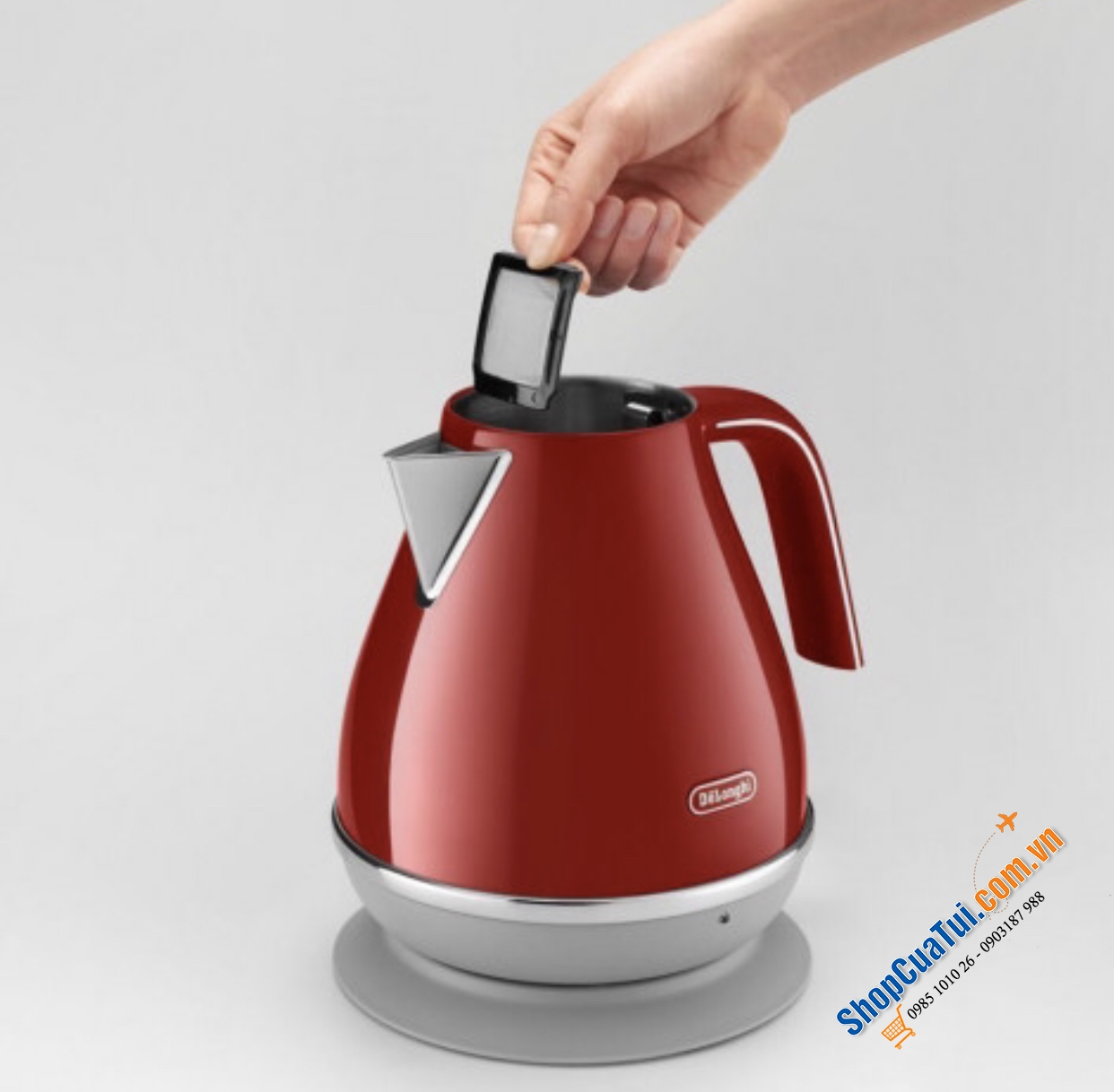 Ấm siêu tốc Delonghi Capitals KBOC 2001.R 1,7 Lít - Màu đỏ